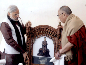Narendra Modi greets the spiritual and great Dalai Lama