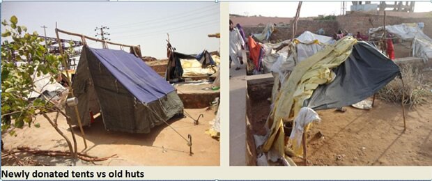 New Tents vs Old Huts at Pakistan Refugee camp