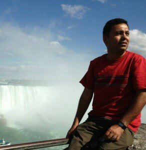A picture of Avijit Roy on vacation at the Niagara Falls - from Facebook.com