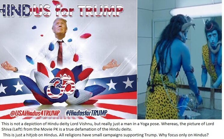 Attacking the Hindu community via Donald Trump. An example of Hinduphobia