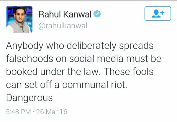 One of India's most followed Journalists posted a previous tweet condemning such type of tweets