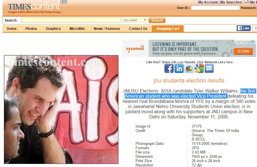 University of Chicago Professor Tyler Williams was first American student to be elected as VP of AISA - student wing of the Communist Party of India (Marxist–Leninist) Liberation
