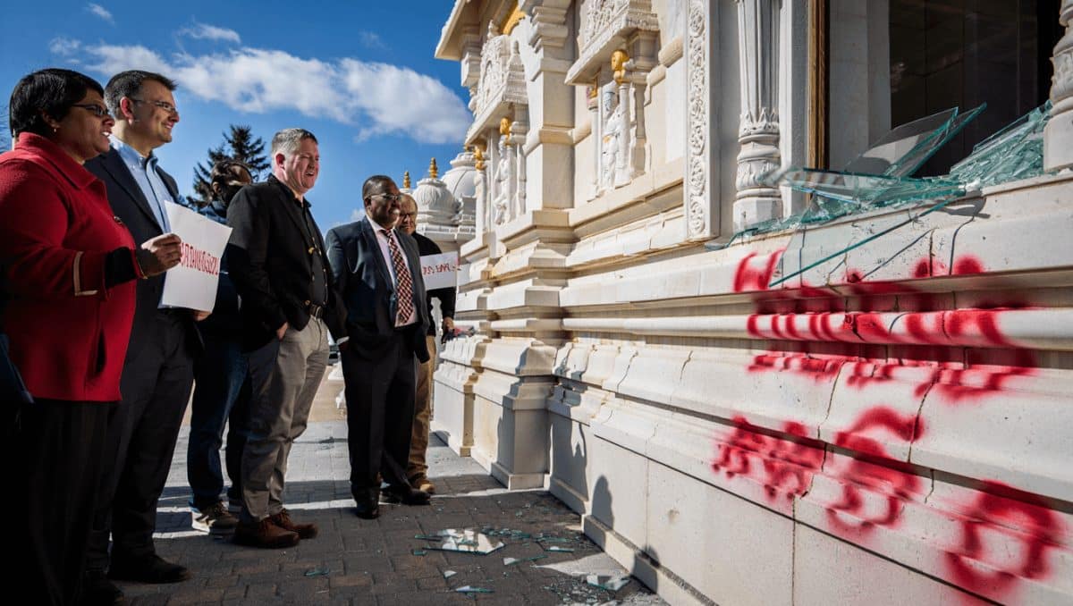 Vandalism of Hindu temples in US won’t stop until we stand up to the bullies doing it