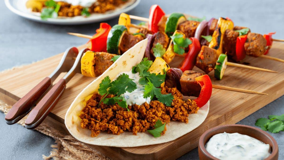 Veganuary Recipe: Vegan kebabs with shallots, cumin, and fresh coriander
