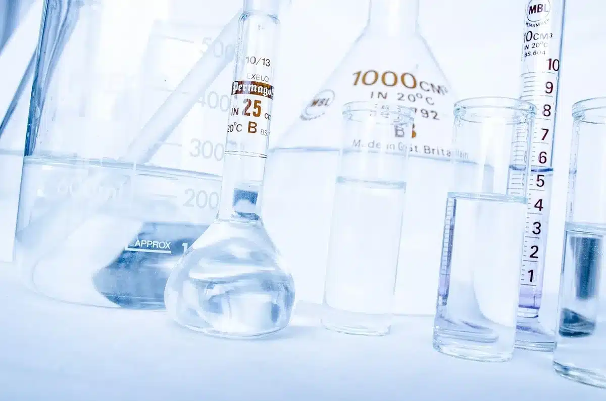 Scientist working with cell cultures in a laboratory bioreactor facility, precision fermentation technology for food pro